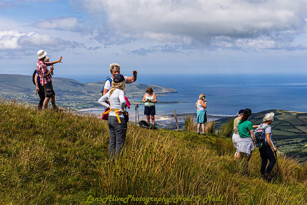 Beautiful landscape view on hillwalking route Loch an Dún Waterfall - Gob an Iolar - Ballyduff
