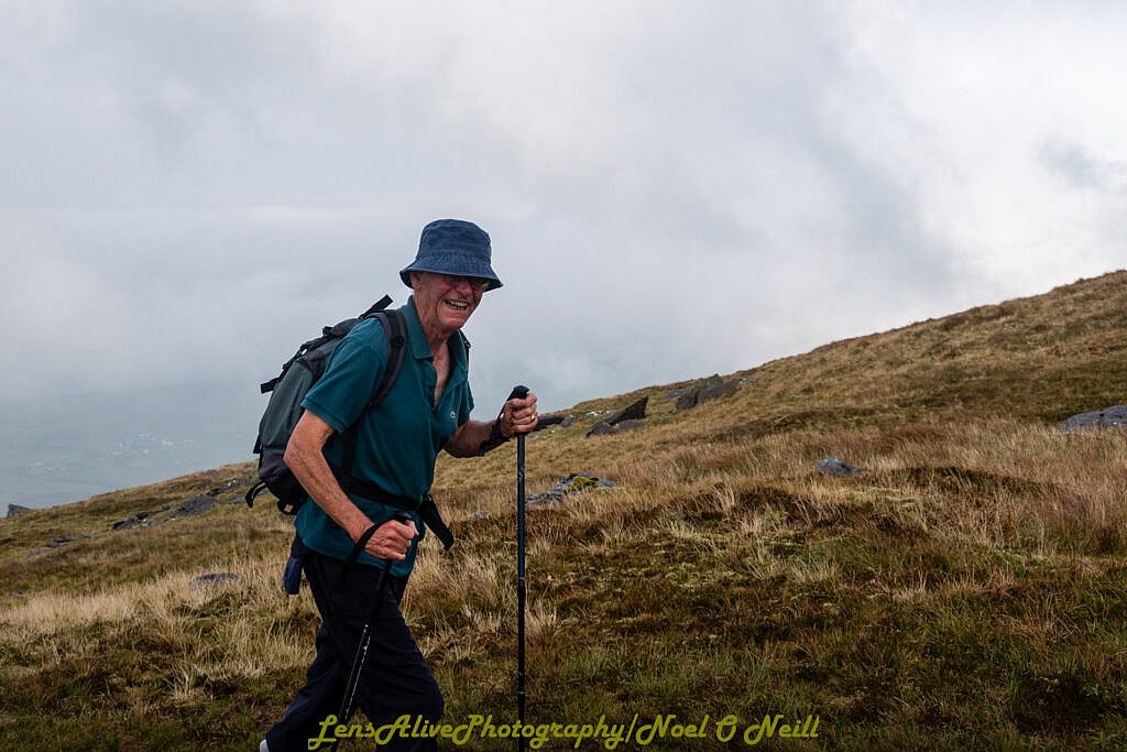 Beautiful landscape view on hillwalking route Cruach Bhreanainn from Baile Breac to Baile na hAbha