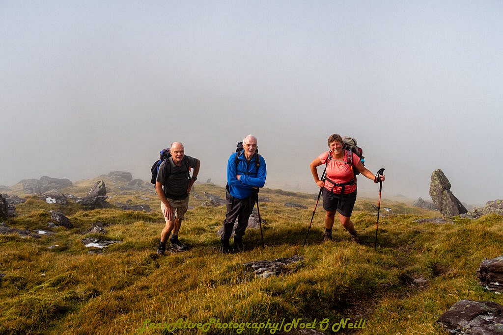 Beautiful landscape view on hillwalking route Cruach Bhreanainn from Baile Breac to Baile na hAbha