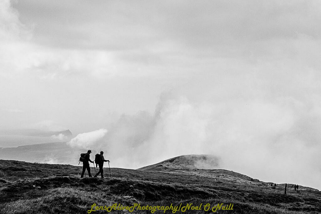 Beautiful landscape view on hillwalking route Cruach Bhreanainn from Baile Breac to Baile na hAbha