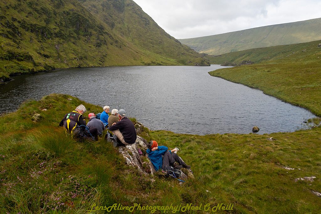 Beautiful landscape view on hillwalking route Coumanare Lakes Loop & Goulin Hill