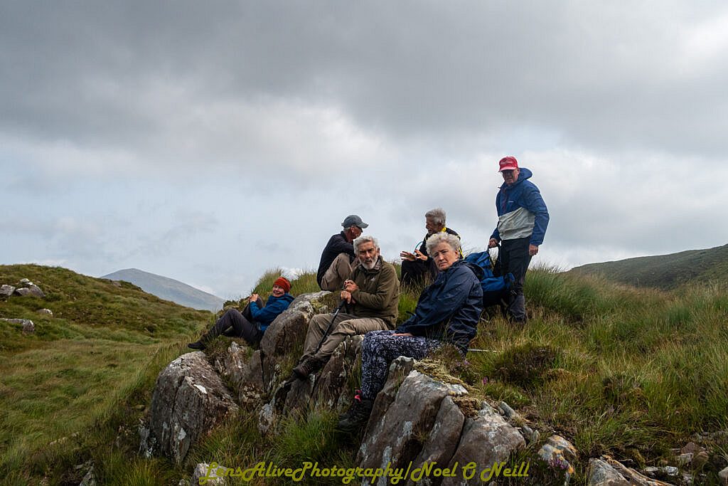 Beautiful landscape view on hillwalking route Coumanare Lakes Loop & Goulin Hill
