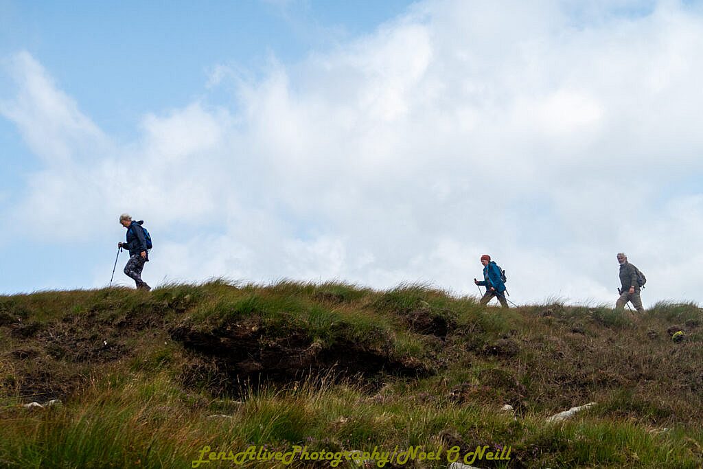 Beautiful landscape view on hillwalking route Coumanare Lakes Loop & Goulin Hill