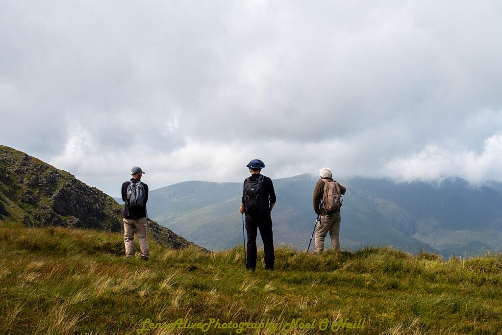 Beautiful landscape view on hillwalking route Coumanare Lakes Loop & Goulin Hill