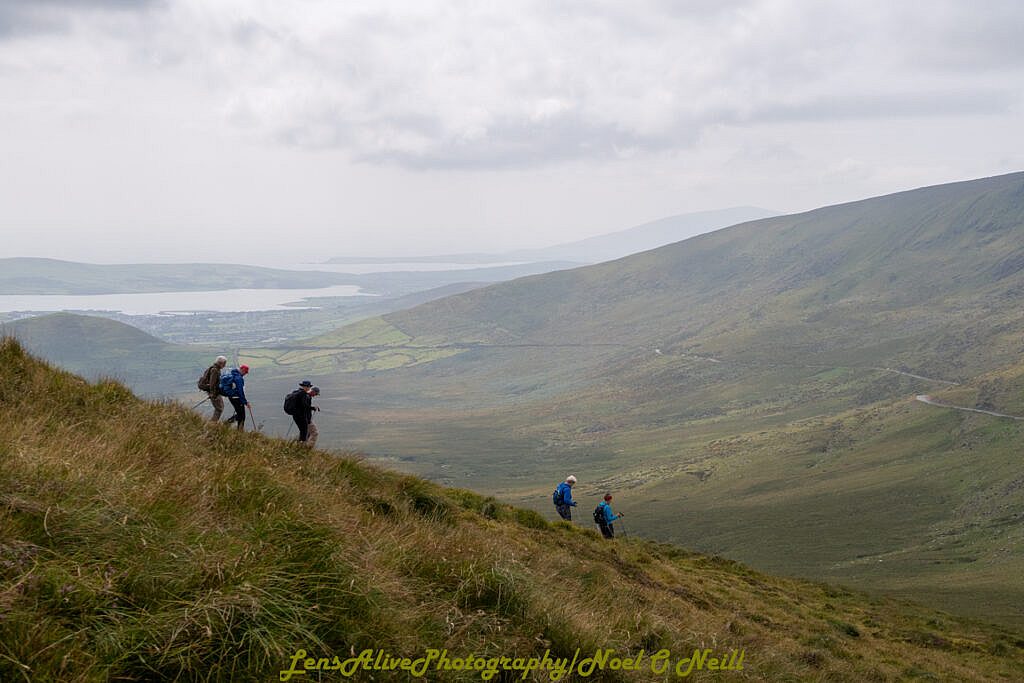 Beautiful landscape view on hillwalking route Coumanare Lakes Loop & Goulin Hill